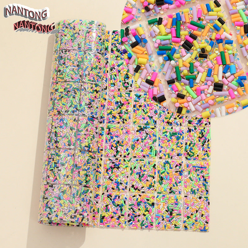 Wholesale Pointed bottom rhinestone with resin cylinder mixed DIY double-sided tape drill piece